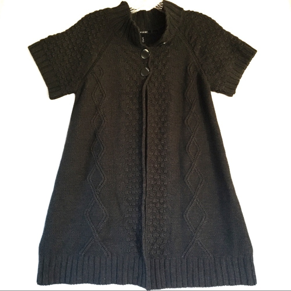 Mac & Jac long dark gray‎ short sleeve sweater NWT!